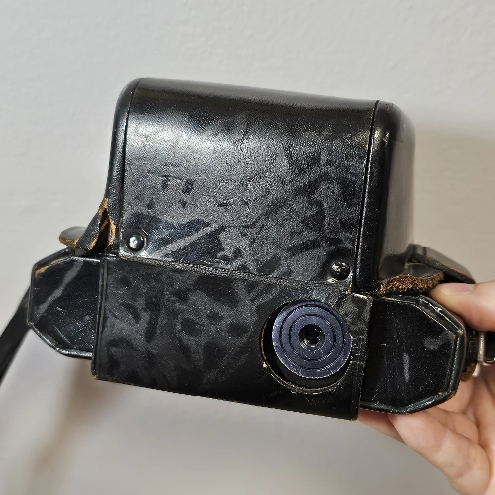 Vintage 60's Canon 7 Rangefinder Black Leather Camera Case With Strap